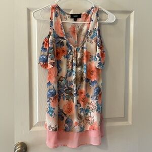 Naïf Womens Multi-Color Floral Peek-a-Boo Shoulder Size Small Blouse
